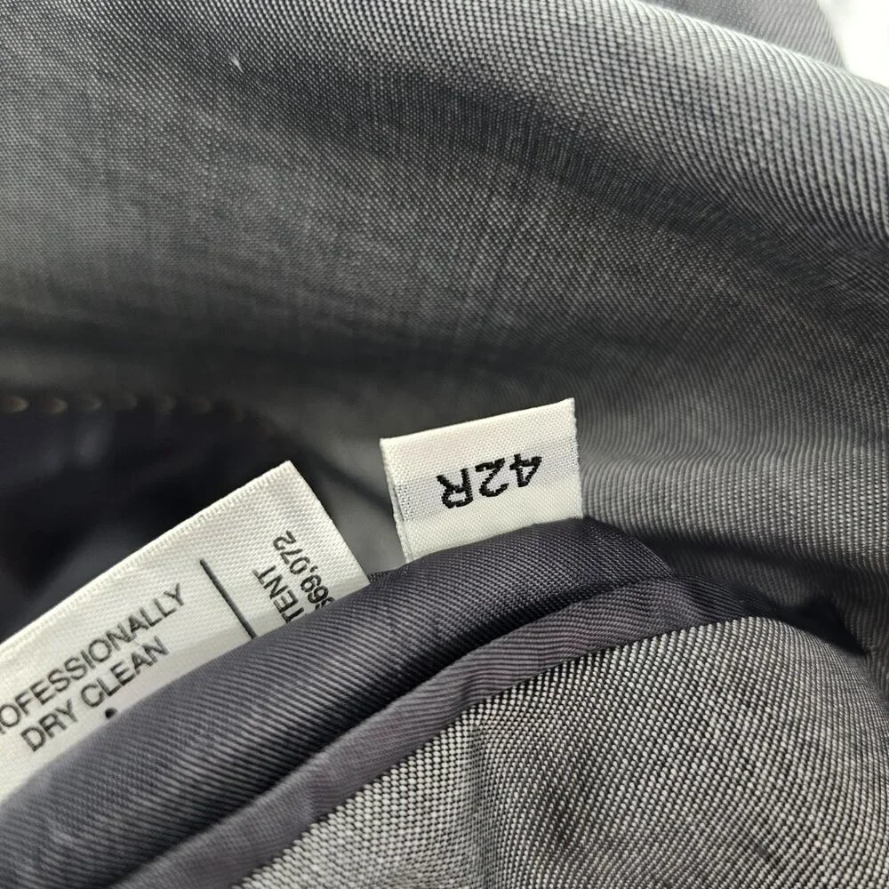 Hart Schaffner Marx 42R Gray Solid 2-Button Sport Coat Blazer Jacket T182